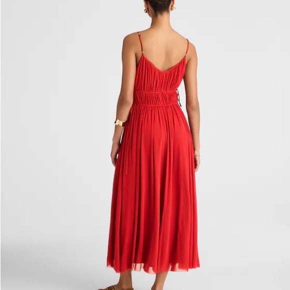 Madewell Gathered V-Neck Midi Dress - Picture 4 of 12